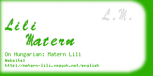lili matern business card